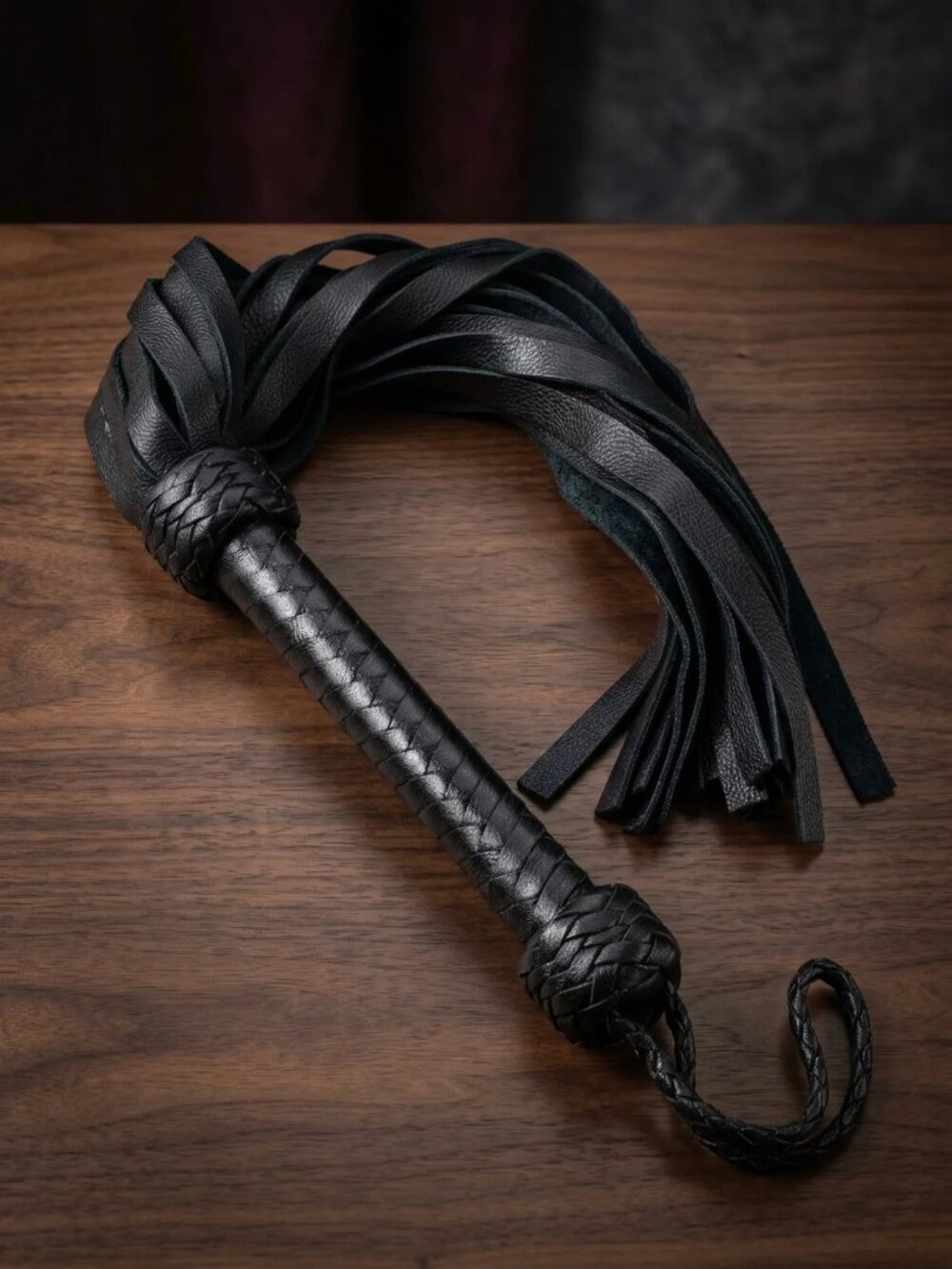 Real Black Genuine Leather Thick BDSM Flogger 36 Tails Leather Flogger